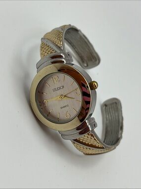 Studio Two-Tone Gold and Silver Women's Bangle Watch